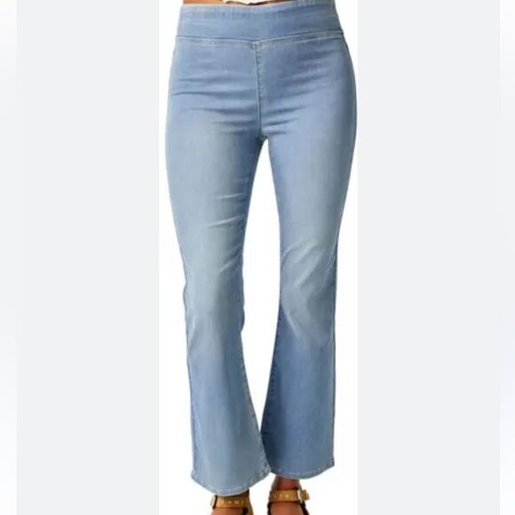 Free People In My Feelings Slim Flare Y2K stretch coastal beach Jeans long 27x32 - Picture 1 of 13